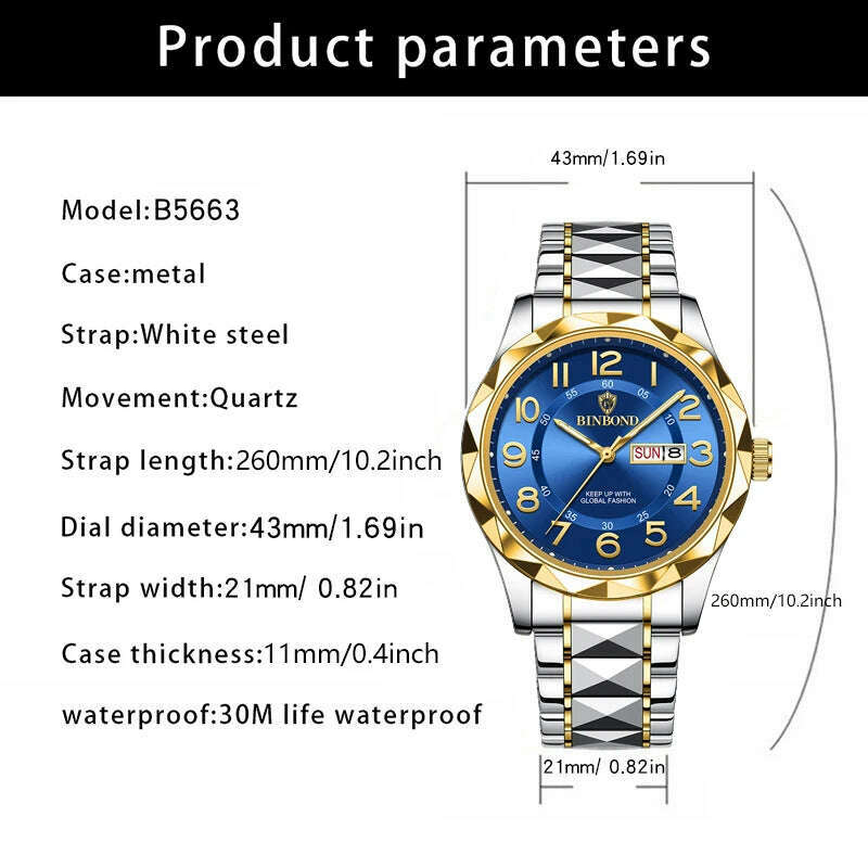 KIMLUD, Fashion Business Watch Men Warterproof Sports Mens Watch Top Brand Luxury Clock Male Quartz Wristwatch Relogio Masculino 2024, KIMLUD Womens Clothes