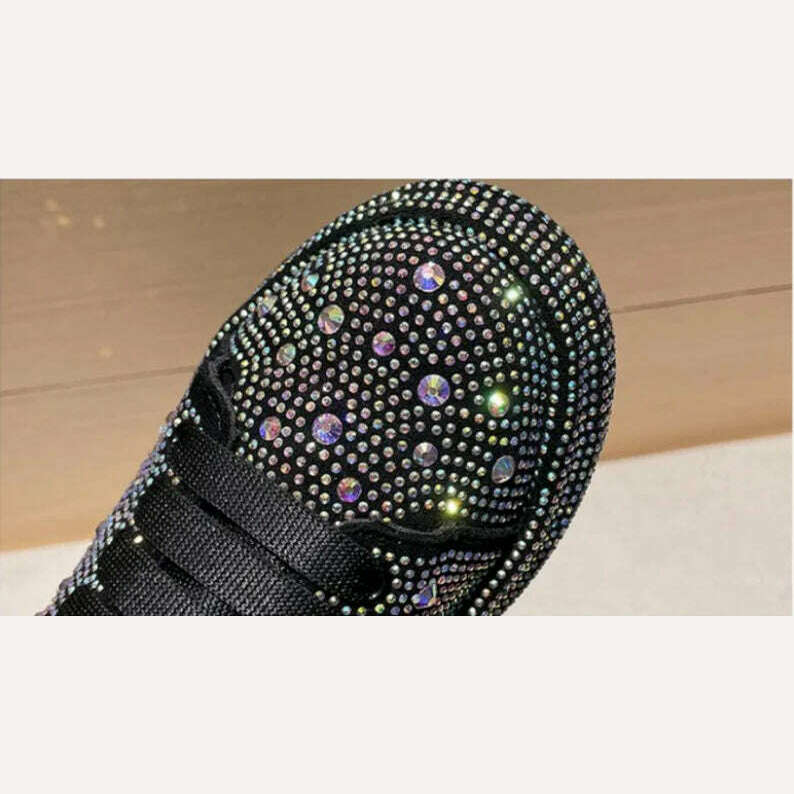 Fashion Sneakers Women Trend 2022 New Spring Autumn Platform Lace Up Rhinestone Women Casual Shoes Fashion Shiny Ladies Shoes - KIMLUD