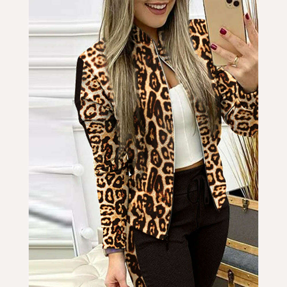 Fashion Tracksuit 2 Piece Set Autumn Winter Zipper Jacket + Long Pants Sports Suit Female Sweatshirt Sportswear Suit For Woman - KIMLUD