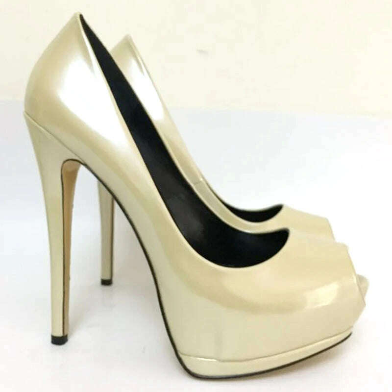 Fashion Women's Peep Toe High Heels Platform Pumps Stilettos Ladies Wedding Party Dress Shoes Blue Black Support Customized - KIMLUD