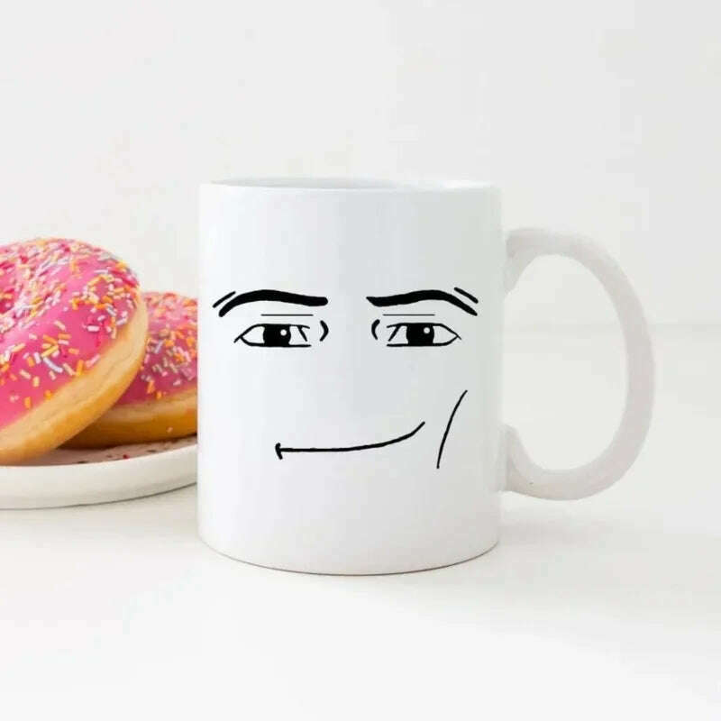 KIMLUD, Game Inspired Man Face Mug Retro Funny Men or Woman Faces Coffee Mug Cute Gamer Birthday Gift Lovers Back To School Mug Decorate, KIMLUD Womens Clothes