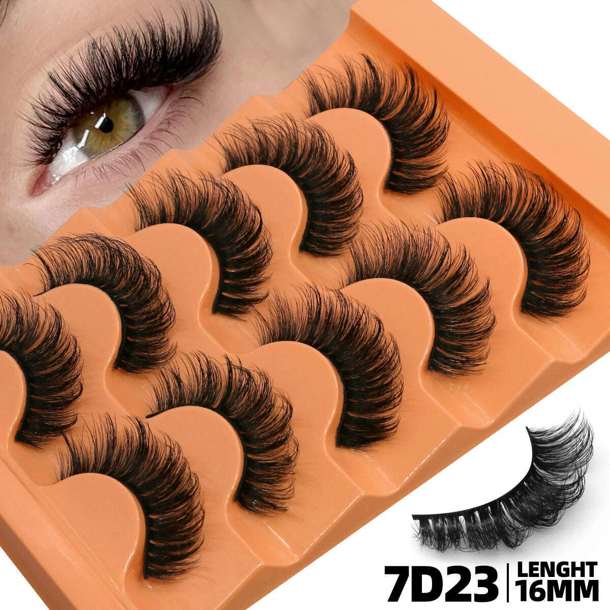 GROINNEYA 5 Pairs Fluffy Eyelashes 8D Volume False Lashes Russian Strip Lashes Extensions Thick Soft Curly Fake Lashes Makeup - KIMLUD