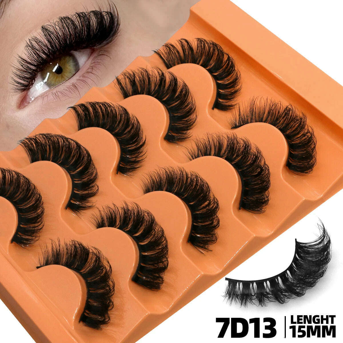 GROINNEYA 5 Pairs Fluffy Eyelashes 8D Volume False Lashes Russian Strip Lashes Extensions Thick Soft Curly Fake Lashes Makeup - KIMLUD
