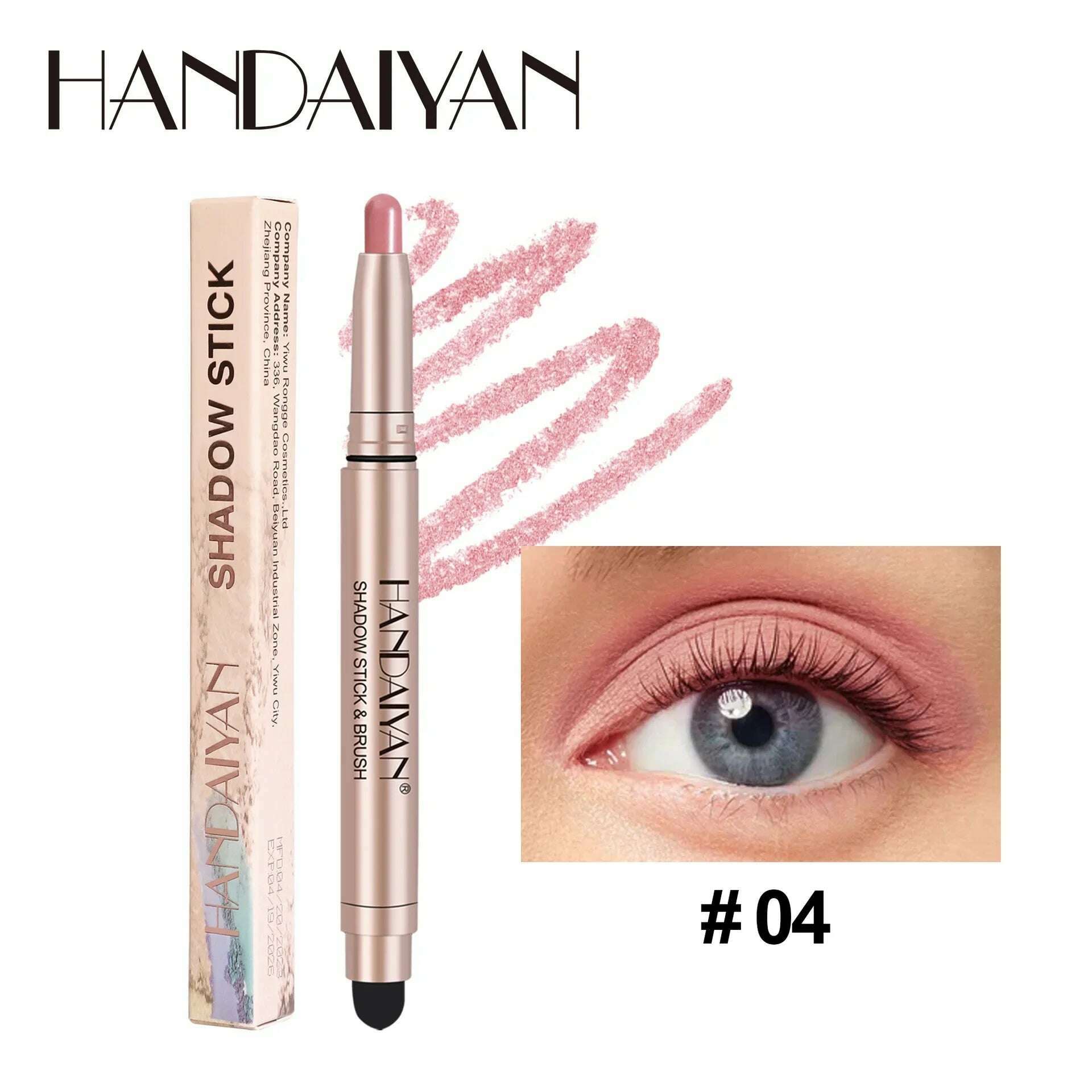 HANDAIYAN 12 Color Double Head Eye Shadow Stick Glitter Shimmer Matte EyeShadow Waterproof Lasting New Popular High Gloss Makeup - KIMLUD