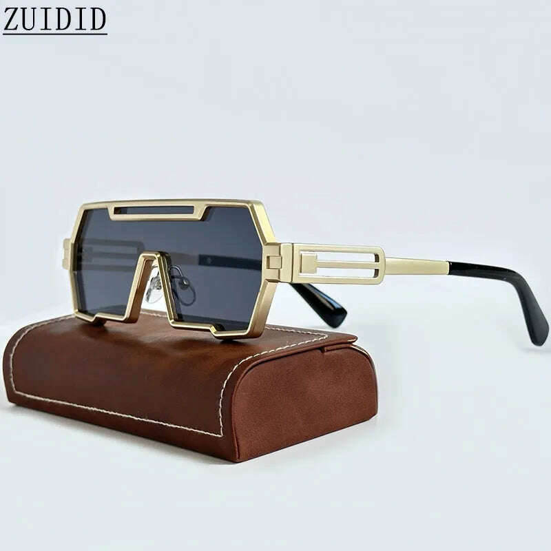 KIMLUD, Heavy Metal Steampunk Sunglasses For Men Square Vintage Punk Fashion Glasses Retro Gafas De Sol Hombre Lunette De Soleil Homme, KIMLUD Womens Clothes
