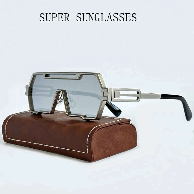 KIMLUD, Heavy Metal Steampunk Sunglasses For Men Square Vintage Punk Fashion Glasses Retro Gafas De Sol Hombre Lunette De Soleil Homme, KIMLUD Womens Clothes