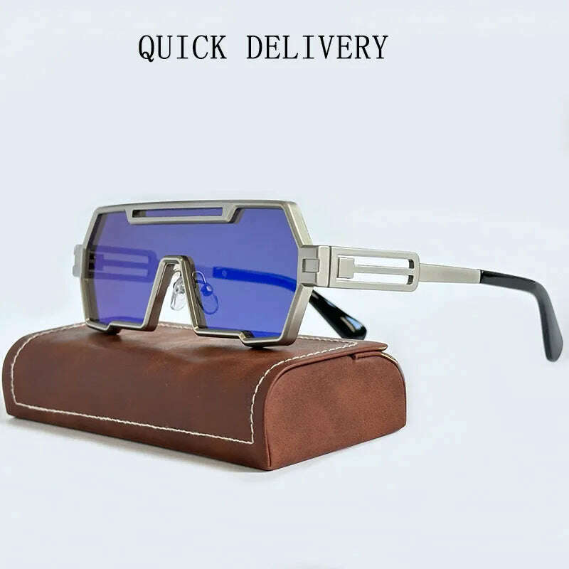 KIMLUD, Heavy Metal Steampunk Sunglasses For Men Square Vintage Punk Fashion Glasses Retro Gafas De Sol Hombre Lunette De Soleil Homme, KIMLUD Womens Clothes