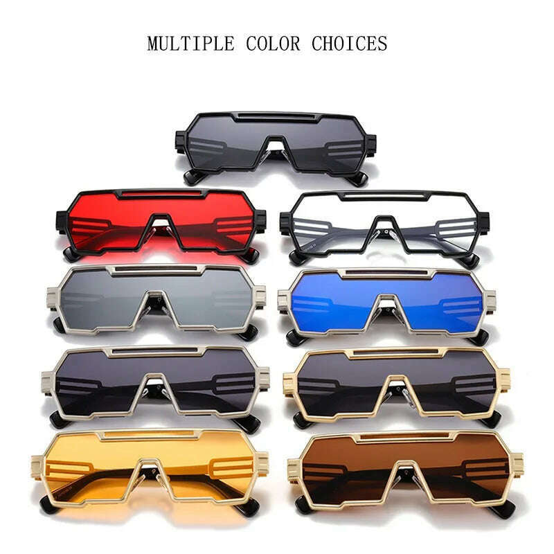 KIMLUD, Heavy Metal Steampunk Sunglasses For Men Square Vintage Punk Fashion Glasses Retro Gafas De Sol Hombre Lunette De Soleil Homme, KIMLUD Womens Clothes