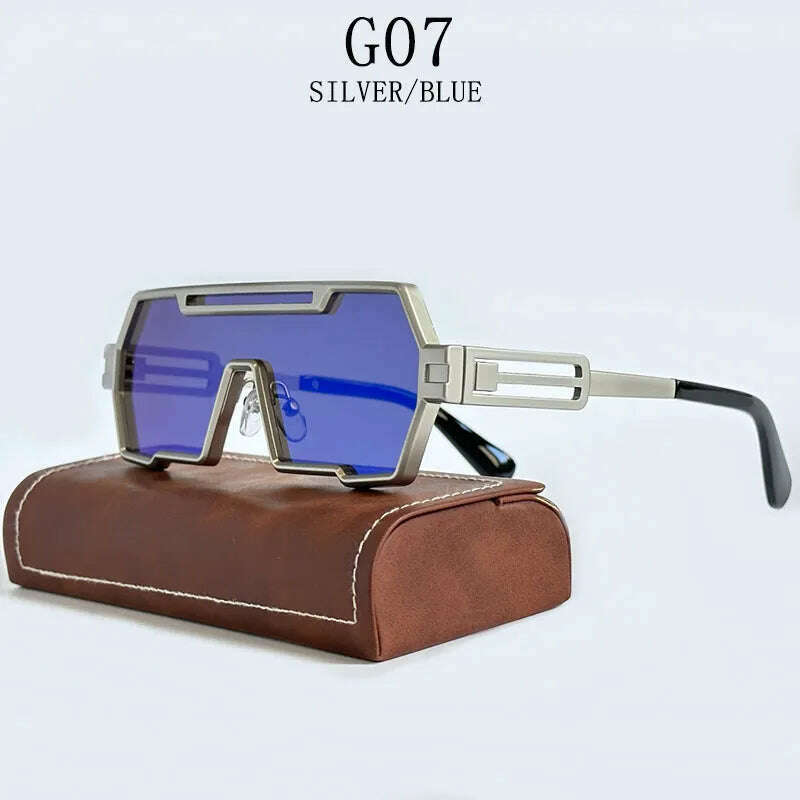 KIMLUD, Heavy Metal Steampunk Sunglasses For Men Square Vintage Punk Fashion Glasses Retro Gafas De Sol Hombre Lunette De Soleil Homme, G07 / CHINA / As The Picture, KIMLUD APPAREL - Womens Clothes