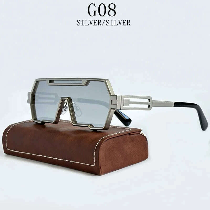 KIMLUD, Heavy Metal Steampunk Sunglasses For Men Square Vintage Punk Fashion Glasses Retro Gafas De Sol Hombre Lunette De Soleil Homme, G08 / CHINA / As The Picture, KIMLUD APPAREL - Womens Clothes