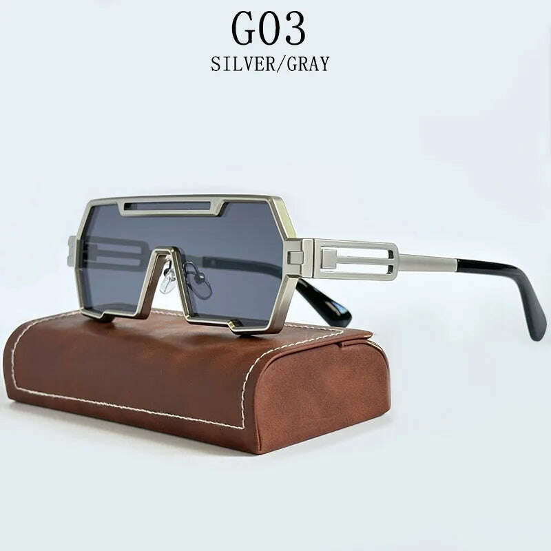 KIMLUD, Heavy Metal Steampunk Sunglasses For Men Square Vintage Punk Fashion Glasses Retro Gafas De Sol Hombre Lunette De Soleil Homme, G03 / CHINA / As The Picture, KIMLUD APPAREL - Womens Clothes