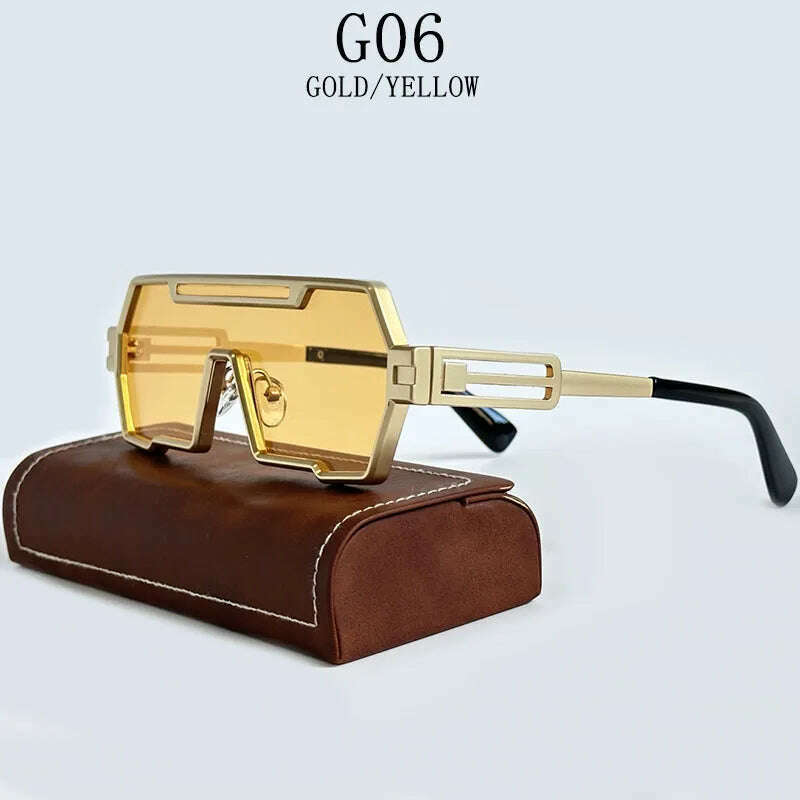 KIMLUD, Heavy Metal Steampunk Sunglasses For Men Square Vintage Punk Fashion Glasses Retro Gafas De Sol Hombre Lunette De Soleil Homme, G06 / CHINA / As The Picture, KIMLUD APPAREL - Womens Clothes