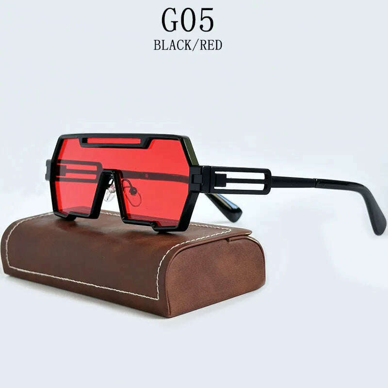 KIMLUD, Heavy Metal Steampunk Sunglasses For Men Square Vintage Punk Fashion Glasses Retro Gafas De Sol Hombre Lunette De Soleil Homme, KIMLUD Womens Clothes