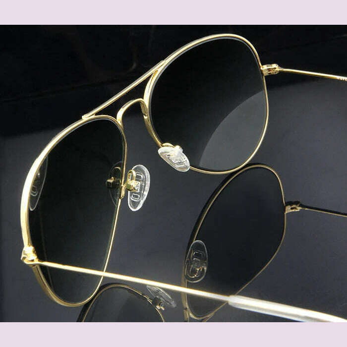 High Quality Glass Sunglasses Lens Vintage Sunglasses Men Women Gold Reflective Sunglasses UV400 Sun Glasses 55MM 58MM 2 Size - KIMLUD