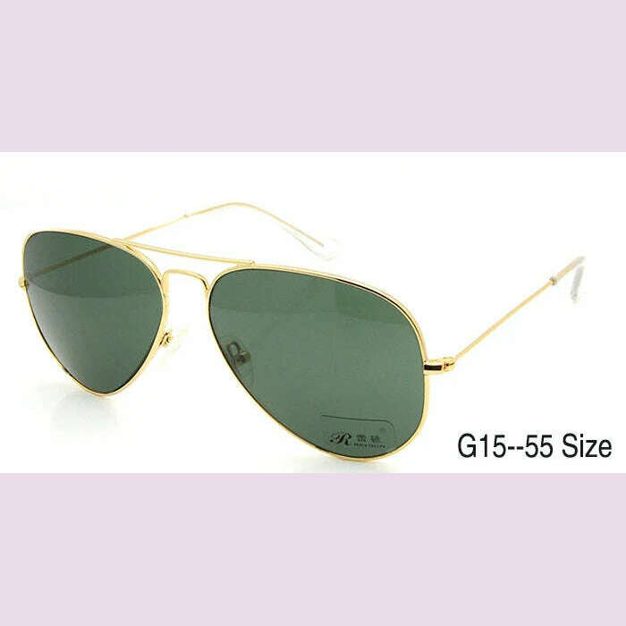 High Quality Glass Sunglasses Lens Vintage Sunglasses Men Women Gold Reflective Sunglasses UV400 Sun Glasses 55MM 58MM 2 Size - KIMLUD