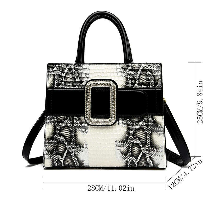 High Quality Leather Crocodile Pattern Snake Skin Fashionable and Trendy Personalized and Versatile One Shoulder Bag for Women - KIMLUD