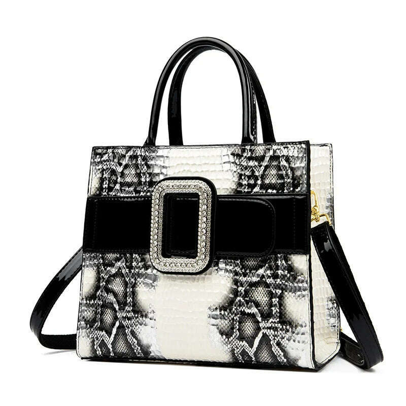 High Quality Leather Crocodile Pattern Snake Skin Fashionable and Trendy Personalized and Versatile One Shoulder Bag for Women - KIMLUD