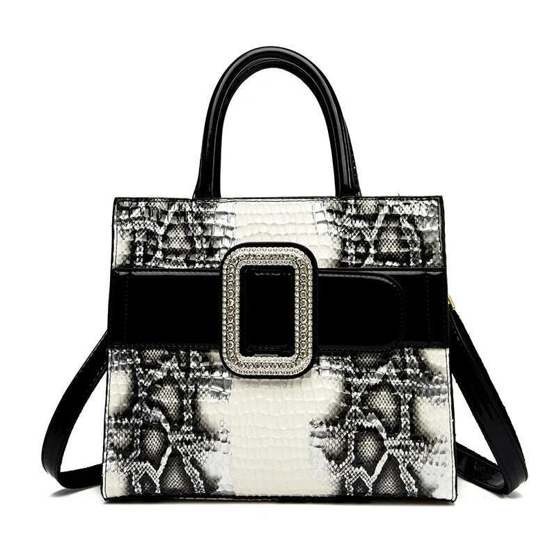 High Quality Leather Crocodile Pattern Snake Skin Fashionable and Trendy Personalized and Versatile One Shoulder Bag for Women - KIMLUD