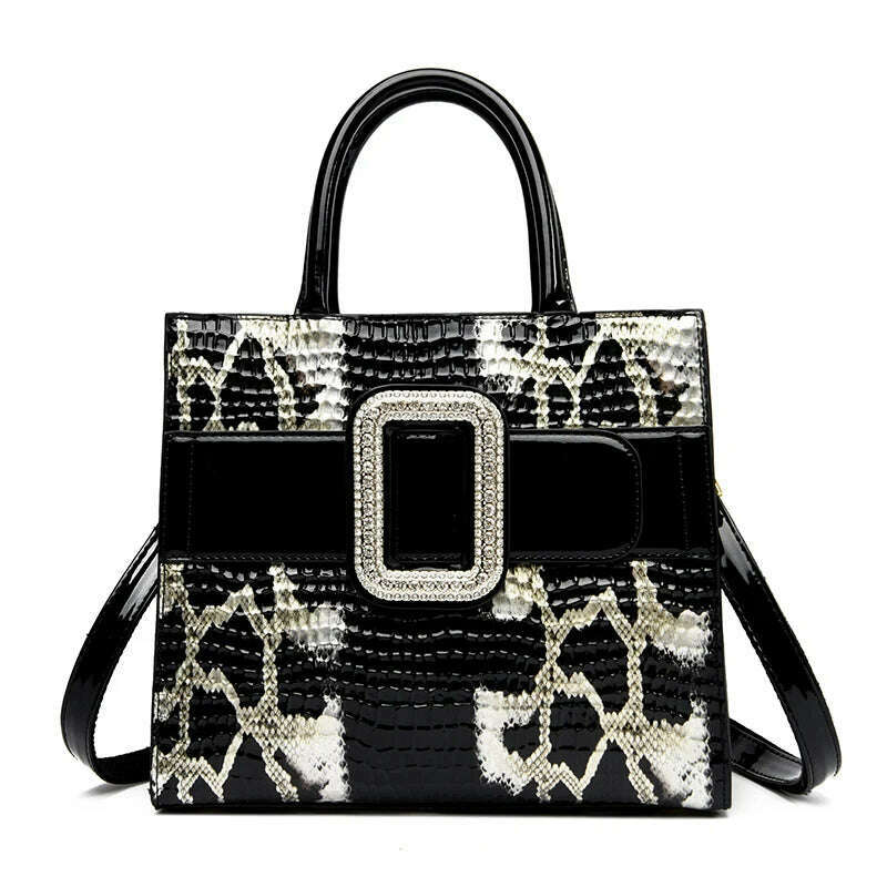 High Quality Leather Crocodile Pattern Snake Skin Fashionable and Trendy Personalized and Versatile One Shoulder Bag for Women - KIMLUD