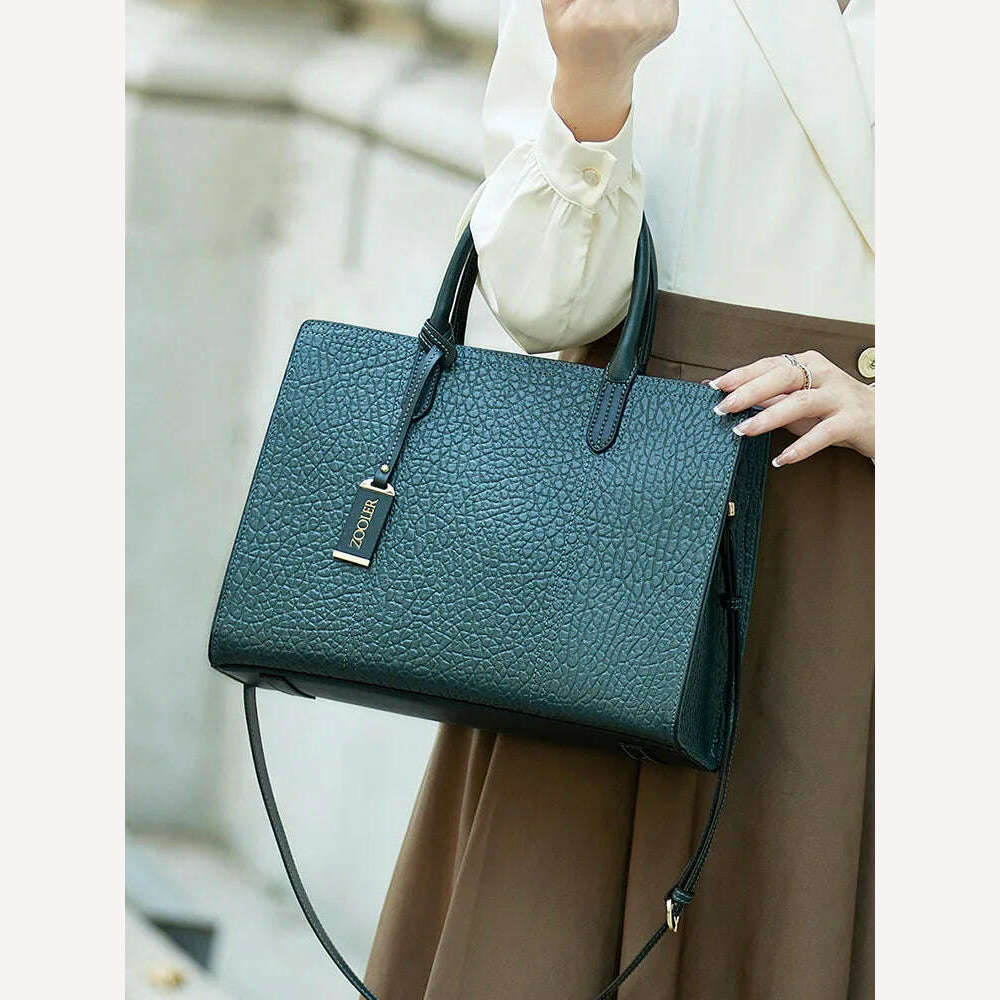 KIMLUD, High Quality ZOOLER Original Handmade Real 100% Full First Genuine Leather Handbag Tote Shoulder Bags Female Business Hot#wp3892, DEEP BLUE / CHINA, KIMLUD Womens Clothes