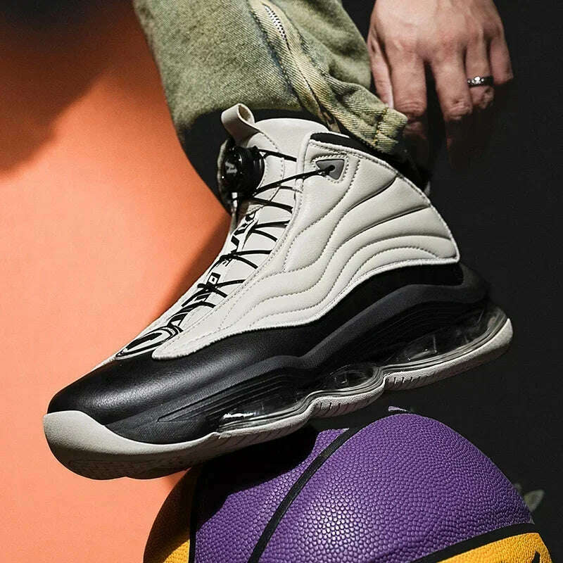 KIMLUD, High-top Men's Basketball Shoes High Quality Sneakers Fashion High Street Sports Shoes Air Cushioning Basketball Training Shoes, KIMLUD Womens Clothes