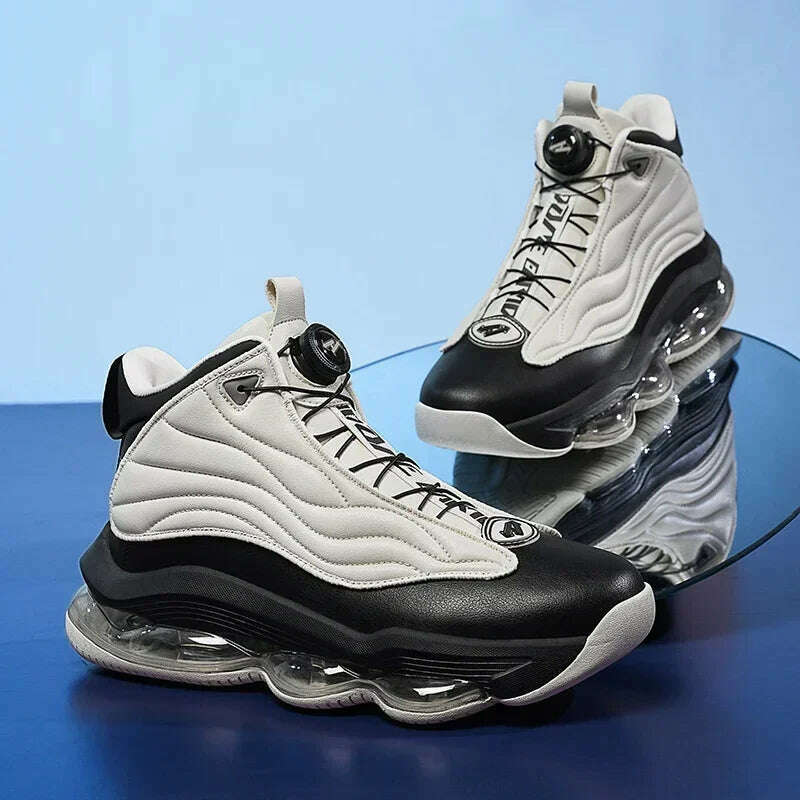 KIMLUD, High-top Men's Basketball Shoes High Quality Sneakers Fashion High Street Sports Shoes Air Cushioning Basketball Training Shoes, KIMLUD Womens Clothes