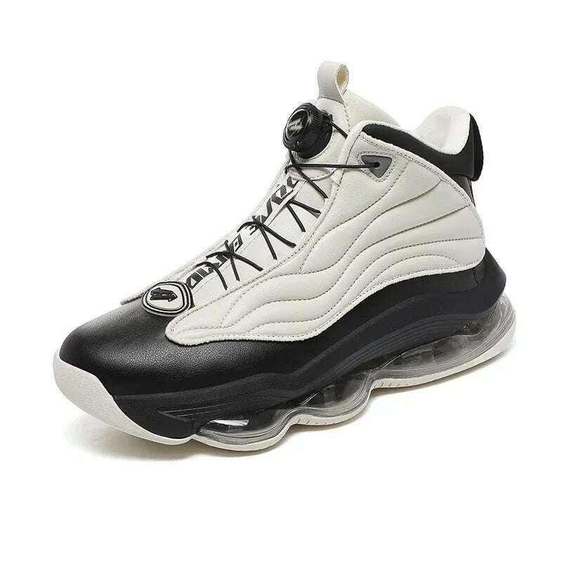 KIMLUD, High-top Men's Basketball Shoes High Quality Sneakers Fashion High Street Sports Shoes Air Cushioning Basketball Training Shoes, white black / 38, KIMLUD APPAREL - Womens Clothes
