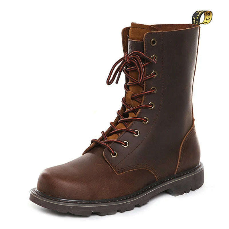 Hiking shoes Men Hunting Boots Tactical shoes Desert Combat Ankle Waterproof sneakers Leather Snow walking high-top Women's shoe - KIMLUD