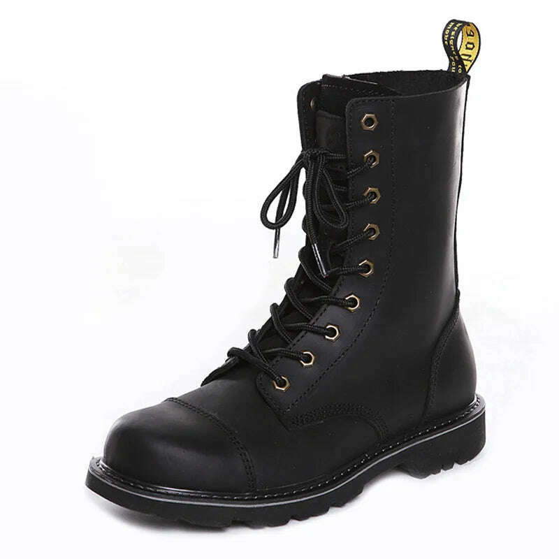 Hiking shoes Men Hunting Boots Tactical shoes Desert Combat Ankle Waterproof sneakers Leather Snow walking high-top Women's shoe - KIMLUD