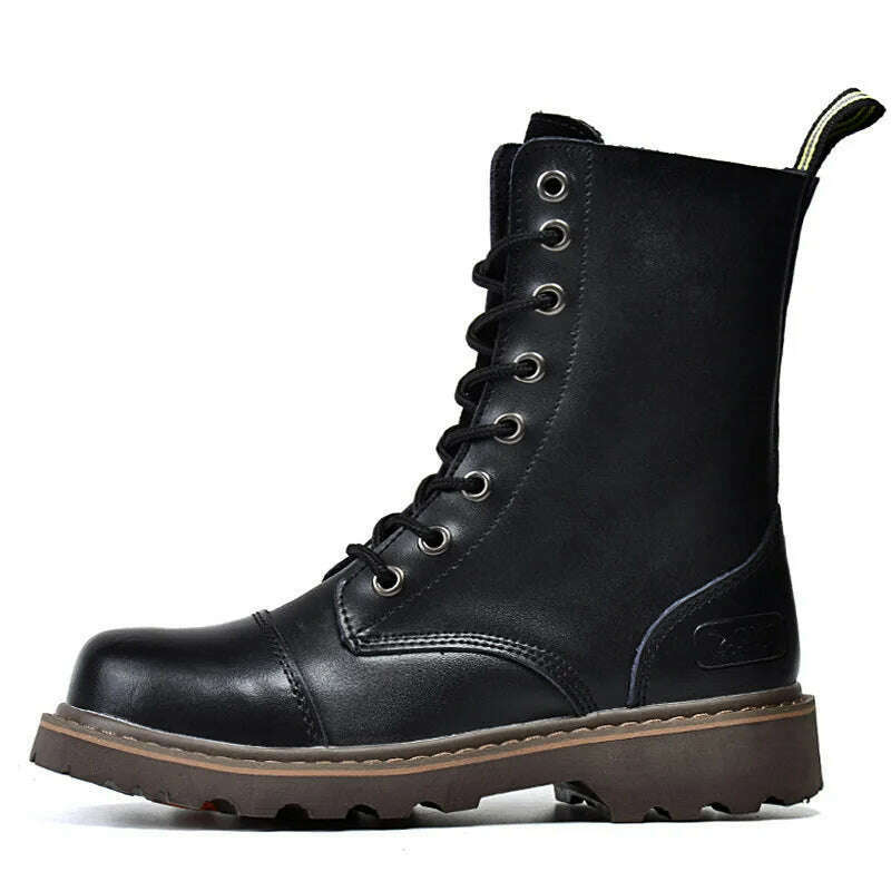 Hiking shoes Men Hunting Boots Tactical shoes Desert Combat Ankle Waterproof sneakers Leather Snow walking high-top Women's shoe - KIMLUD