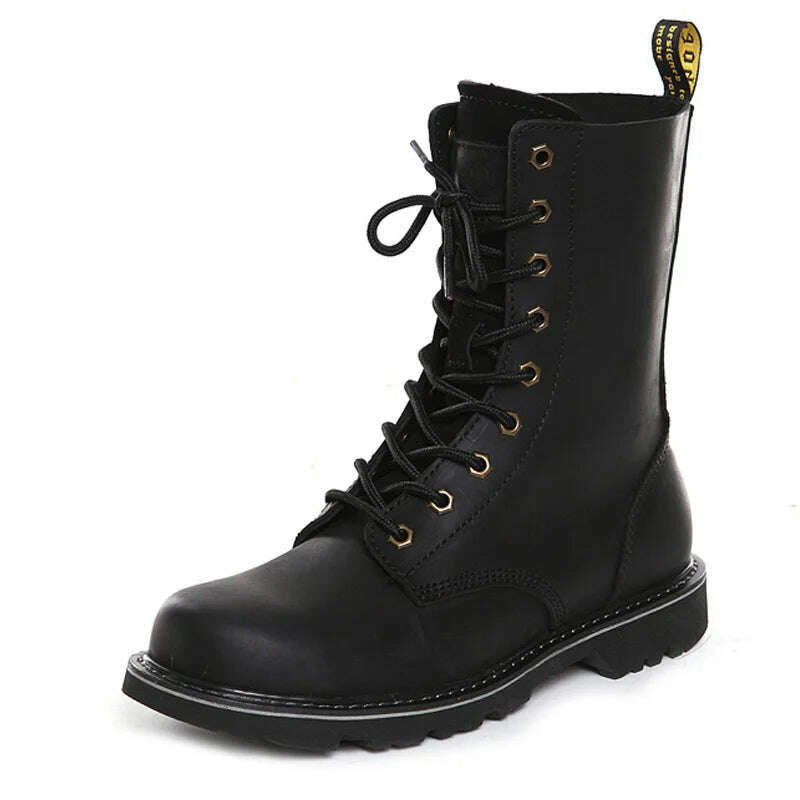 Hiking shoes Men Hunting Boots Tactical shoes Desert Combat Ankle Waterproof sneakers Leather Snow walking high-top Women's shoe - KIMLUD