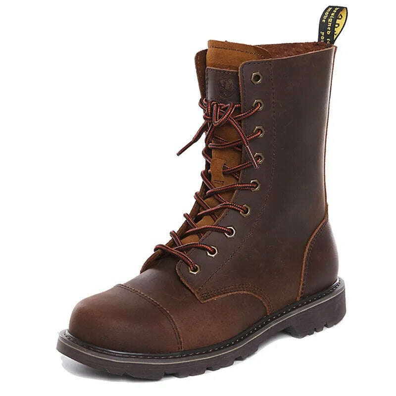 Hiking shoes Men Hunting Boots Tactical shoes Desert Combat Ankle Waterproof sneakers Leather Snow walking high-top Women's shoe - KIMLUD