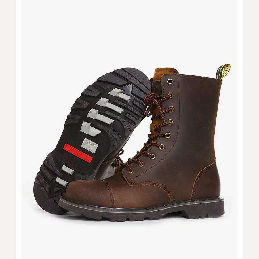Hiking shoes Men Hunting Boots Tactical shoes Desert Combat Ankle Waterproof sneakers Leather Snow walking high-top Women's shoe - KIMLUD