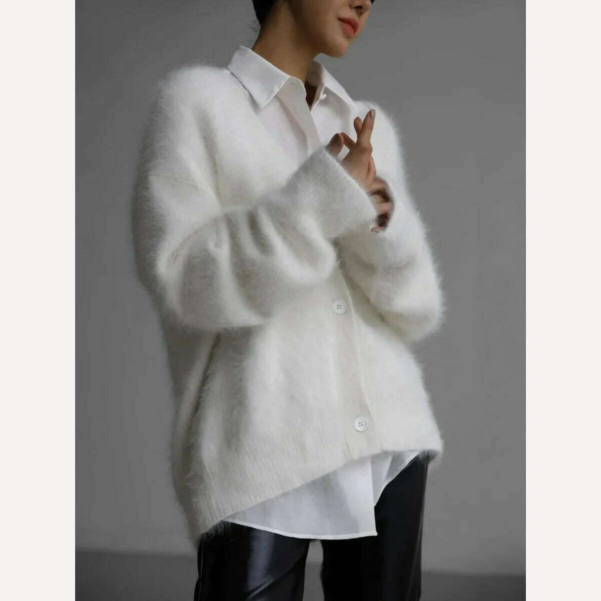 Hirsionsan Elegant Long Sleeve Sweater Women 2023 New Single-Breasted Female Casual Cardigan Soft Flexible Knitted Outwear - KIMLUD