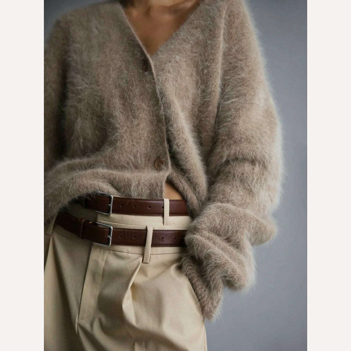 Hirsionsan Elegant Long Sleeve Sweater Women 2023 New Single-Breasted Female Casual Cardigan Soft Flexible Knitted Outwear - KIMLUD