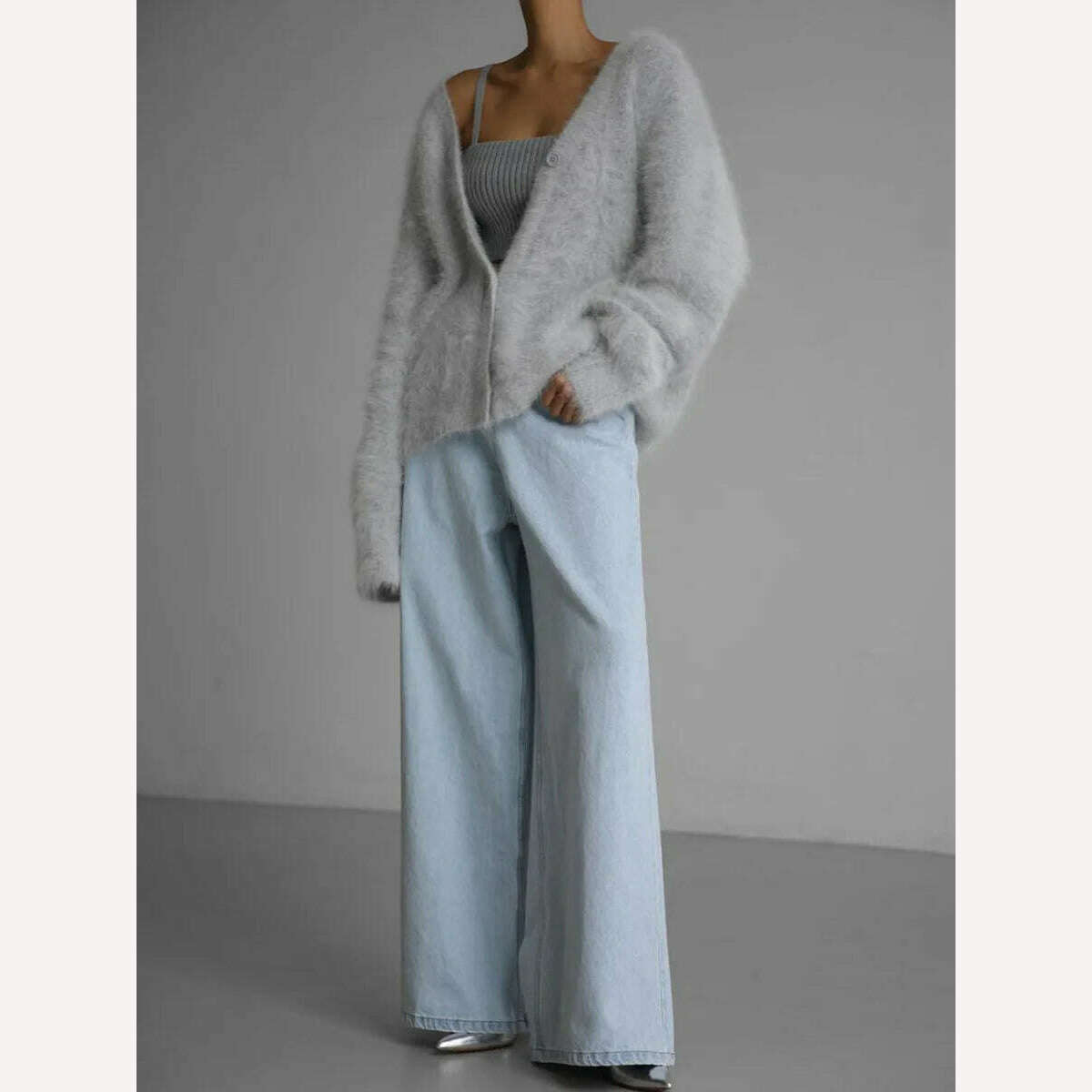 Hirsionsan Elegant Long Sleeve Sweater Women 2023 New Single-Breasted Female Casual Cardigan Soft Flexible Knitted Outwear - KIMLUD