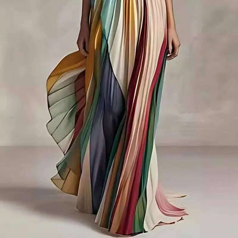 KIMLUD, Holiday Sleeveless Patchwork Sexy Dress, Women Summer Strapless Printing Maxi Dress, 2025 Simple Backless Elegant Ladies Dress
, KIMLUD Womens Clothes