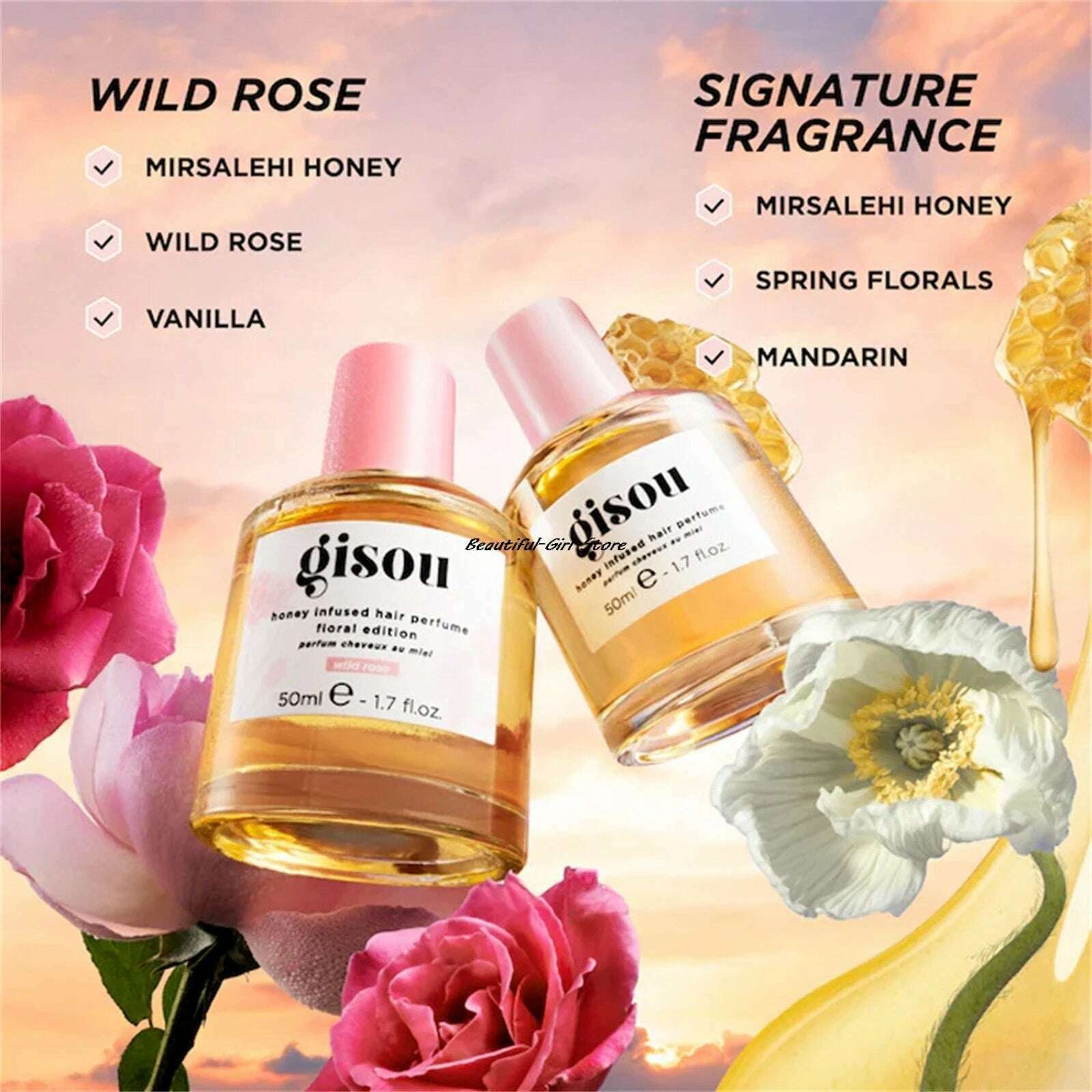 KIMLUD, Honey Infused Hair Perfume Pocket Size, A Travel-Friendly With Sweet Notes Of Honey Blended Into Spring Floral (1.7 Fl Oz/50ml), KIMLUD Womens Clothes