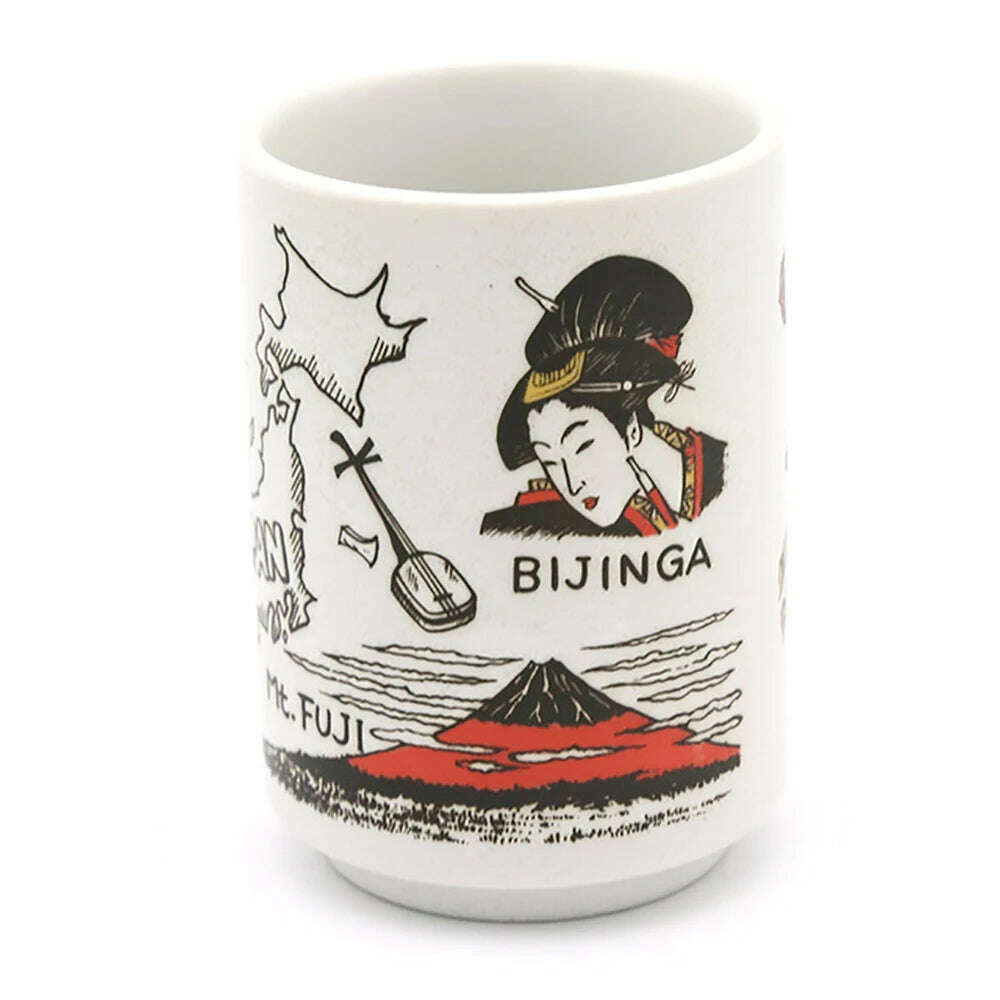 KIMLUD, Japanese Impression Ceramic Mugs 300ml Tea Wine Sushi Sake Cup Funny Family Restaurant Decoration Travel Gift for Friends, Kyoto / 300ml, KIMLUD APPAREL - Womens Clothes