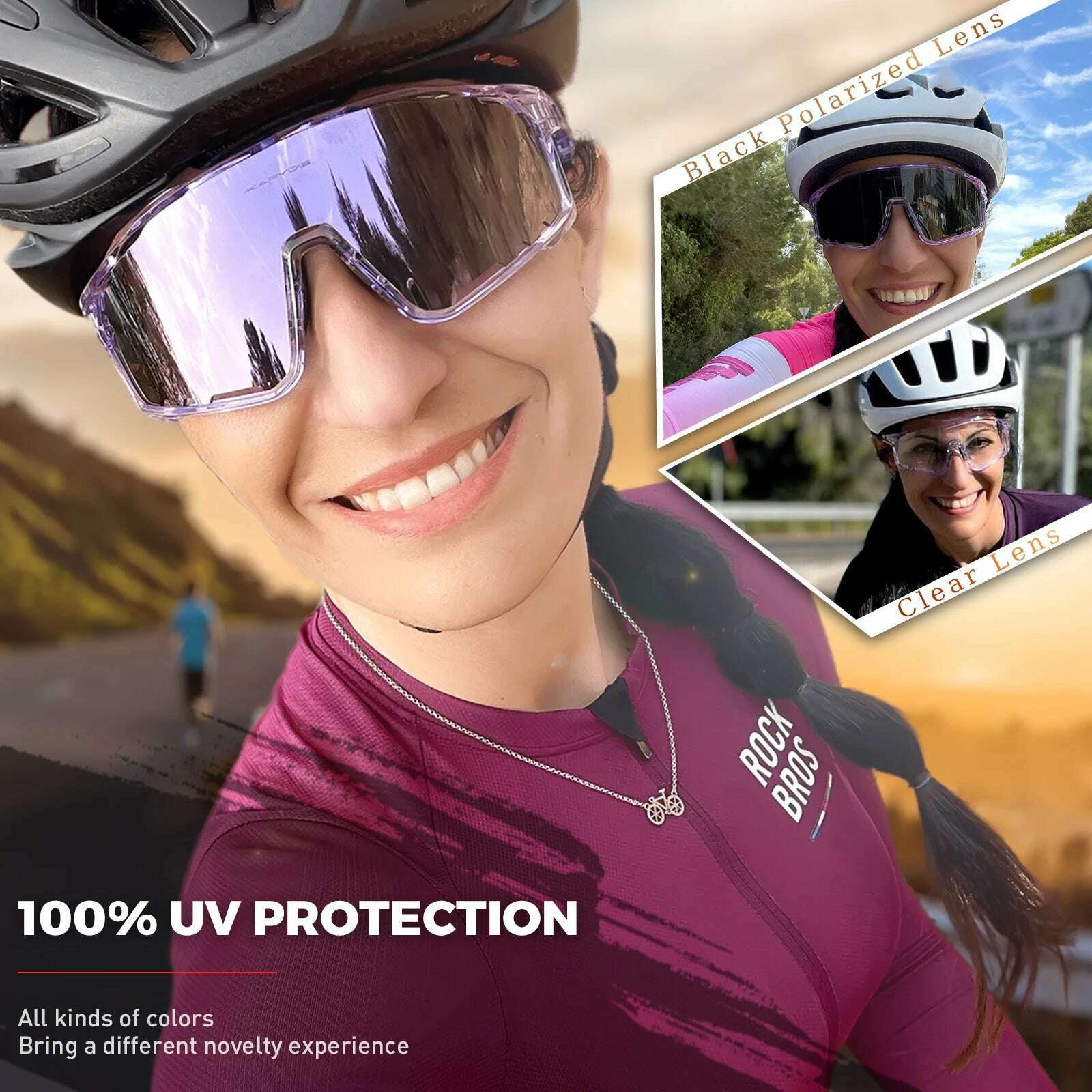 KIMLUD, Kapvoe UV400 Racing Bike Glasses Eyewear MTB Cycling Sunglasses Cycling Glasses Polarized Men's Sunglasses Women Sport Goggles, KIMLUD Womens Clothes