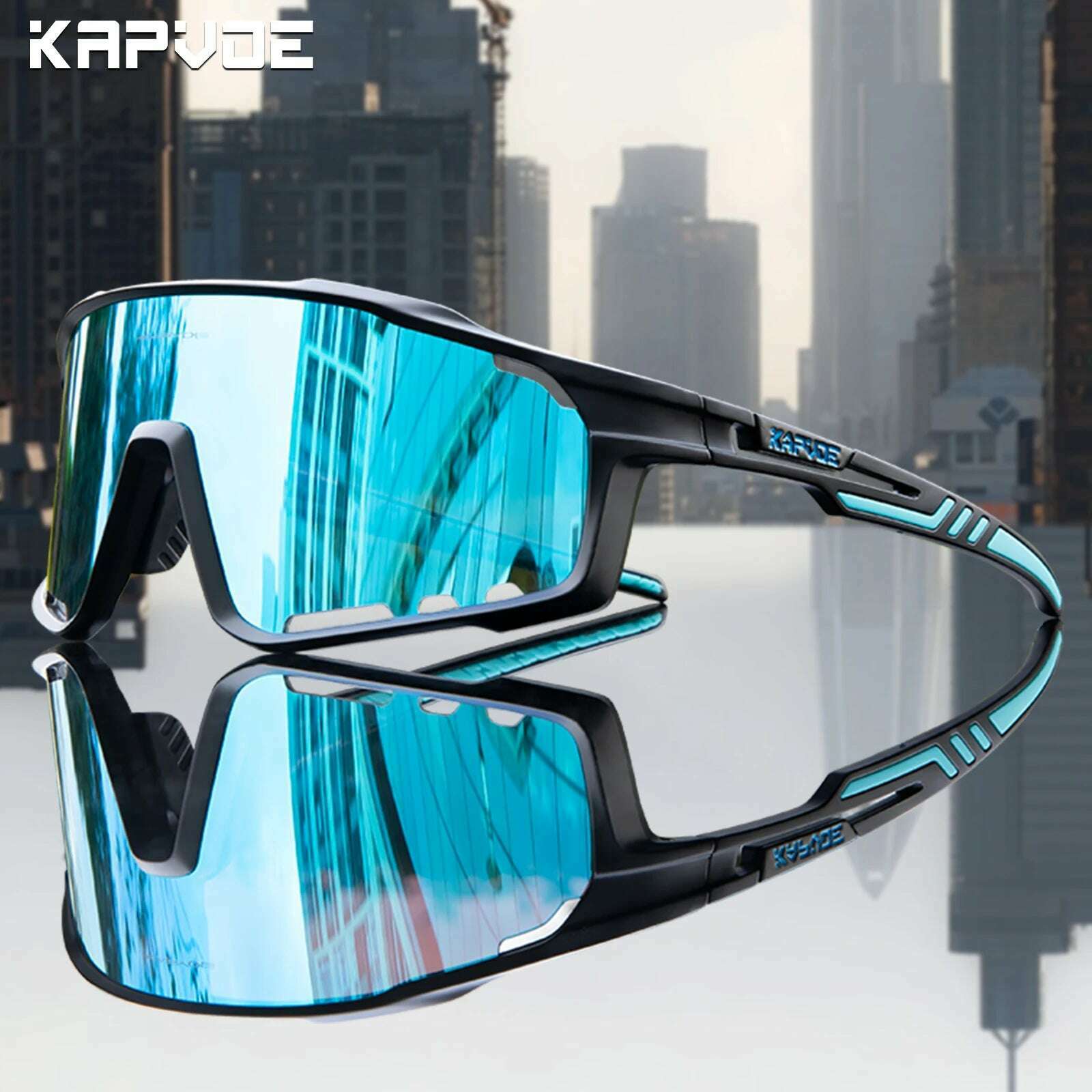 KIMLUD, Kapvoe UV400 Racing Bike Glasses Eyewear MTB Cycling Sunglasses Cycling Glasses Polarized Men's Sunglasses Women Sport Goggles, KE-X76-03 / 1Lens, KIMLUD APPAREL - Womens Clothes