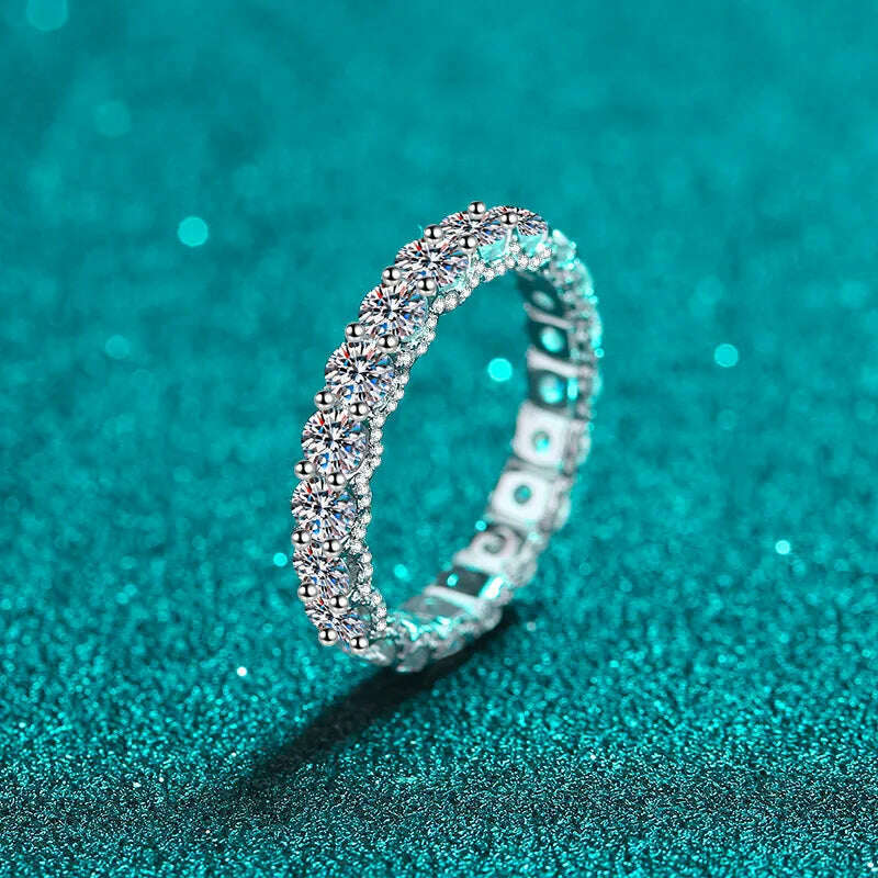 Knobspin 2.5ct D Color Moissanite Ring for Woman Wedding Jewelry with GRA 925 Sterling Sliver Plated 18k White Gold Wedding Band - KIMLUD