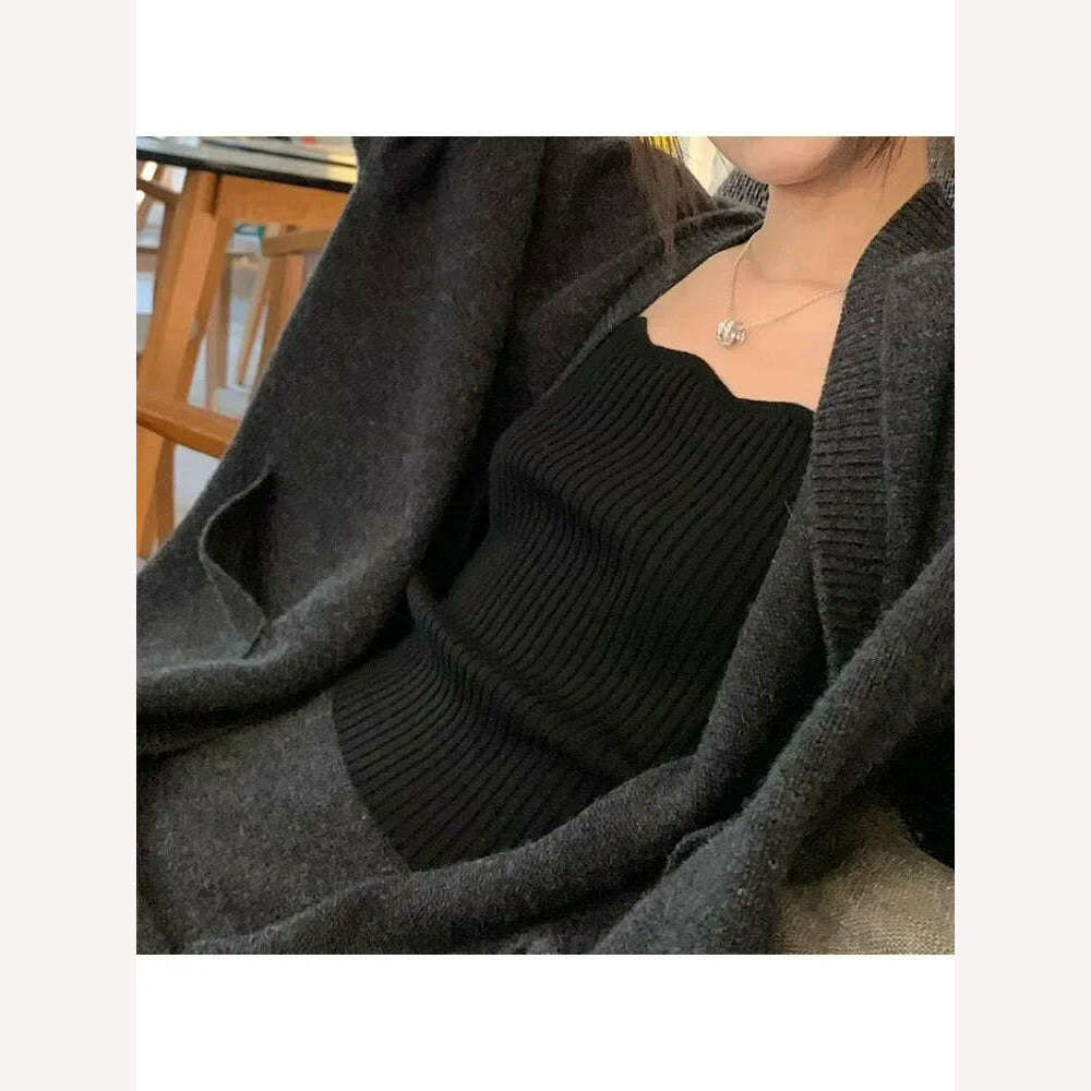 Korean Fashion 2 Piece Sets Womens Outifits 2024 Autumn New in Knit Cardigan Dress Sets Loose Sweater Skirt Sets Womens Clothing - KIMLUD