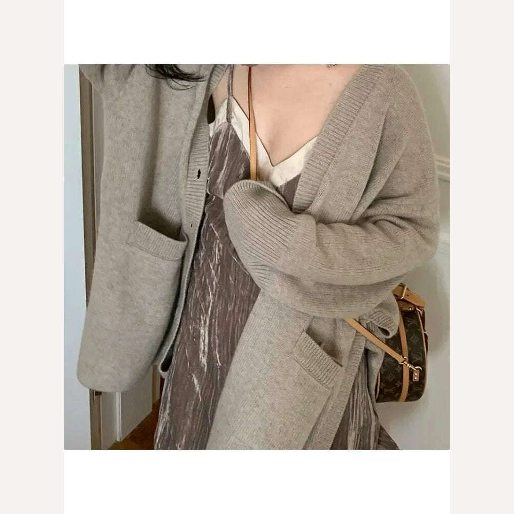 Korean Fashion 2 Piece Sets Womens Outifits 2024 Autumn New in Knit Cardigan Dress Sets Loose Sweater Skirt Sets Womens Clothing - KIMLUD