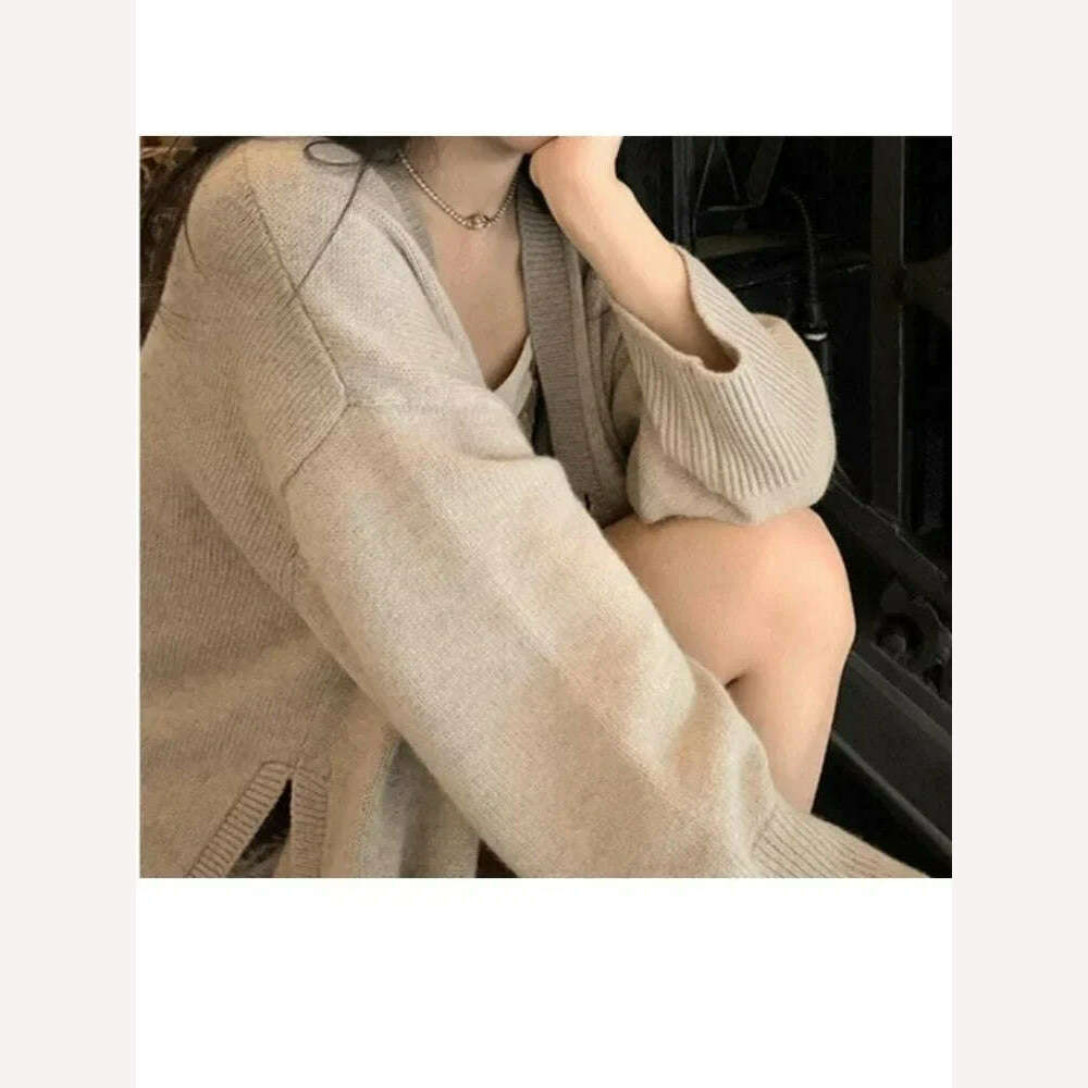 Korean Fashion 2 Piece Sets Womens Outifits 2024 Autumn New in Knit Cardigan Dress Sets Loose Sweater Skirt Sets Womens Clothing - KIMLUD