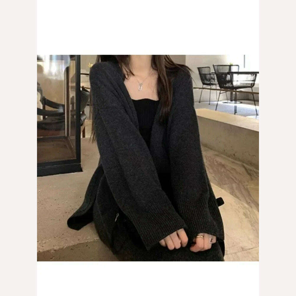 Korean Fashion 2 Piece Sets Womens Outifits 2024 Autumn New in Knit Cardigan Dress Sets Loose Sweater Skirt Sets Womens Clothing - KIMLUD