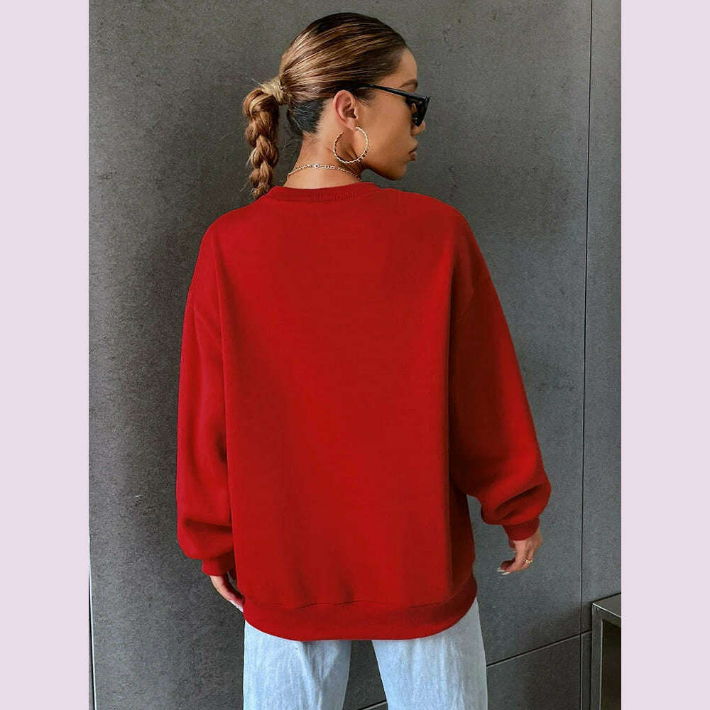 Korean Trend Woman Sweatshirts California West Coast Print Female hoodie Long Sleeves O-neck Pullovers Sporty and Rich Clothing - KIMLUD