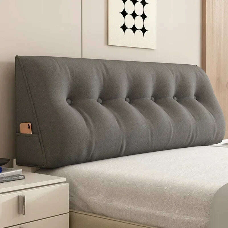 KIMLUD, Large Triangular Pillow Bed Wedge Bed Rest Reading Pillow Backrest Positioning Support Bolster Cushion with Removable Cover, Gey / 100x50x20cm, KIMLUD APPAREL - Womens Clothes