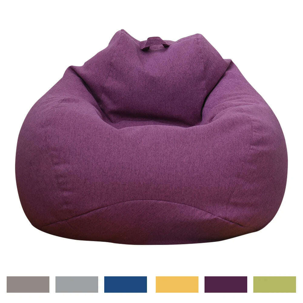 Lazy Sofas Cover Chairs Without Filler Adults Bean Bag Chair Couch Living Room Bedroom Home Tatami Lounger Seat - KIMLUD
