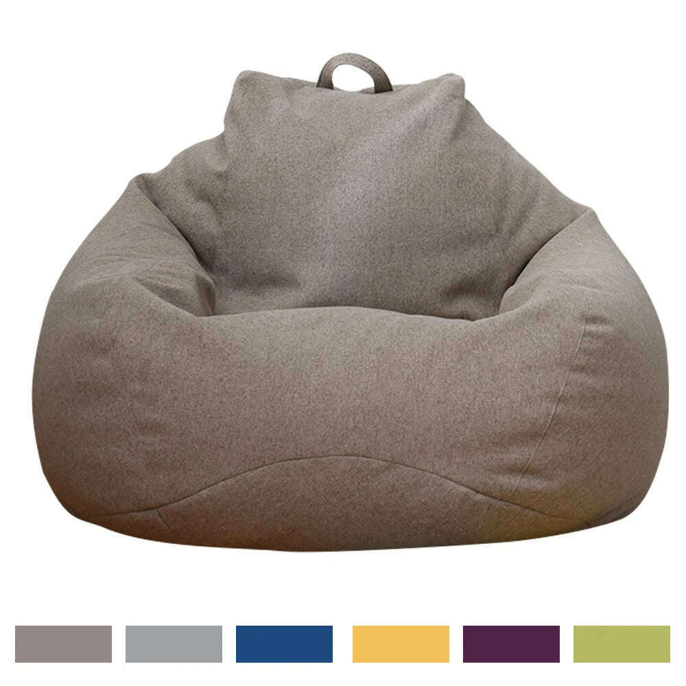 Lazy Sofas Cover Chairs Without Filler Adults Bean Bag Chair Couch Living Room Bedroom Home Tatami Lounger Seat - KIMLUD